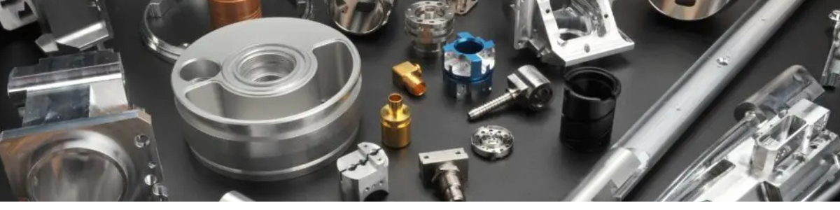 Various precision CNC machined components made from metal for industrial applications